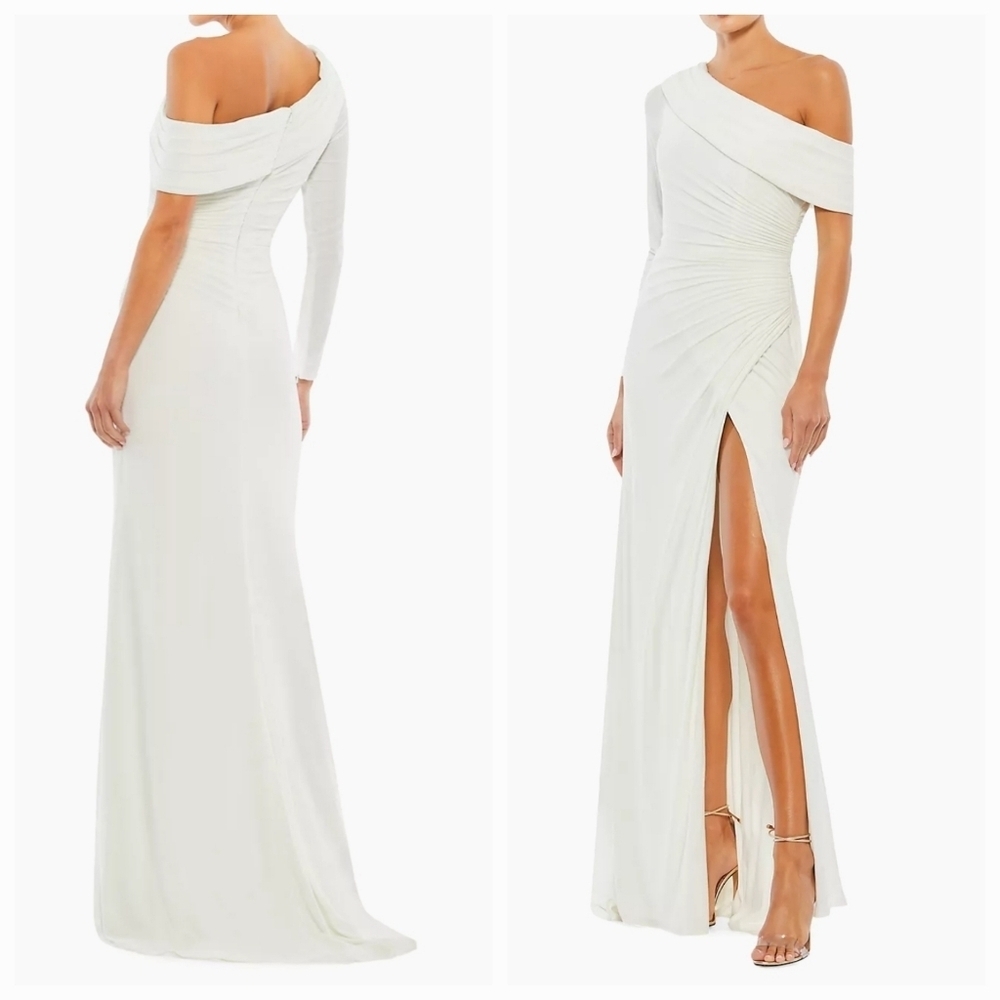 Mac Duggal Jersey One-Shoulder Column Gown size 6 26570